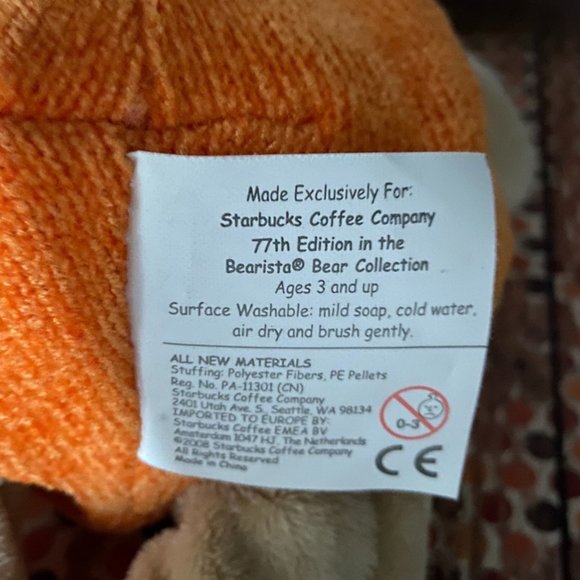 Starbucks 2008 Halloween Bearista Bear Pumpkin With Treat Bag - Picture 6 of 8